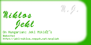 miklos jekl business card